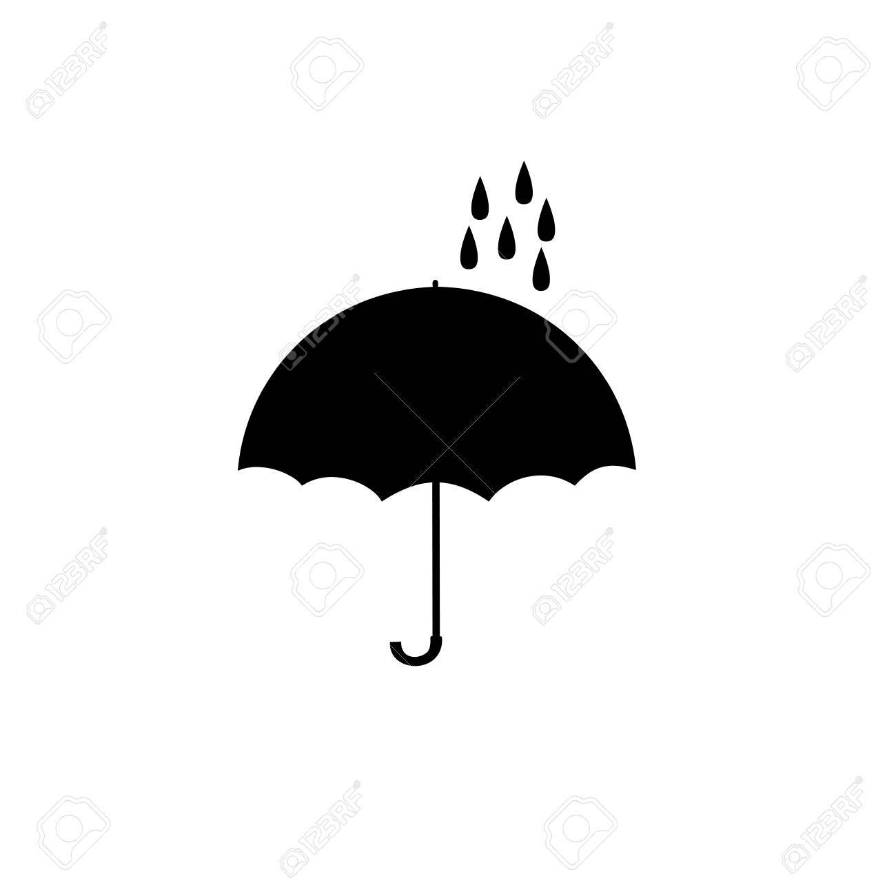 傘と雨は黒い印です グラフィックの背景 ファッション デザイン モダンなスタイリッシュな抽象的なテクスチャです 印刷 包装 壁紙 テキスタイルのモノクロのテンプレートです フラットのデザイン要素 ベクトル図のイラスト素材 ベクタ Image