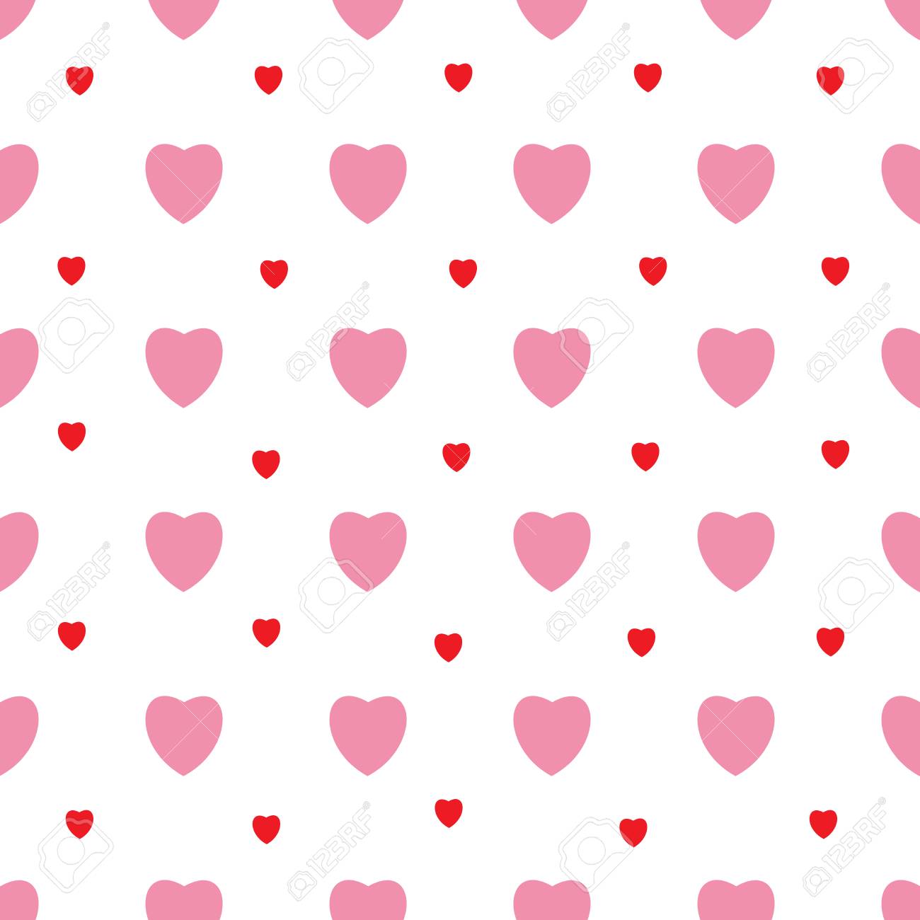 ハートと水玉模様のシームレスなパターン グラフィックの背景 ファッション デザイン バレンタインの日の抽象的なテクスチャ 印刷 繊維 包装 壁紙 ウェブサイト等のカラフルなテンプレートです ベクトル図 のイラスト素材 ベクタ Image 1160
