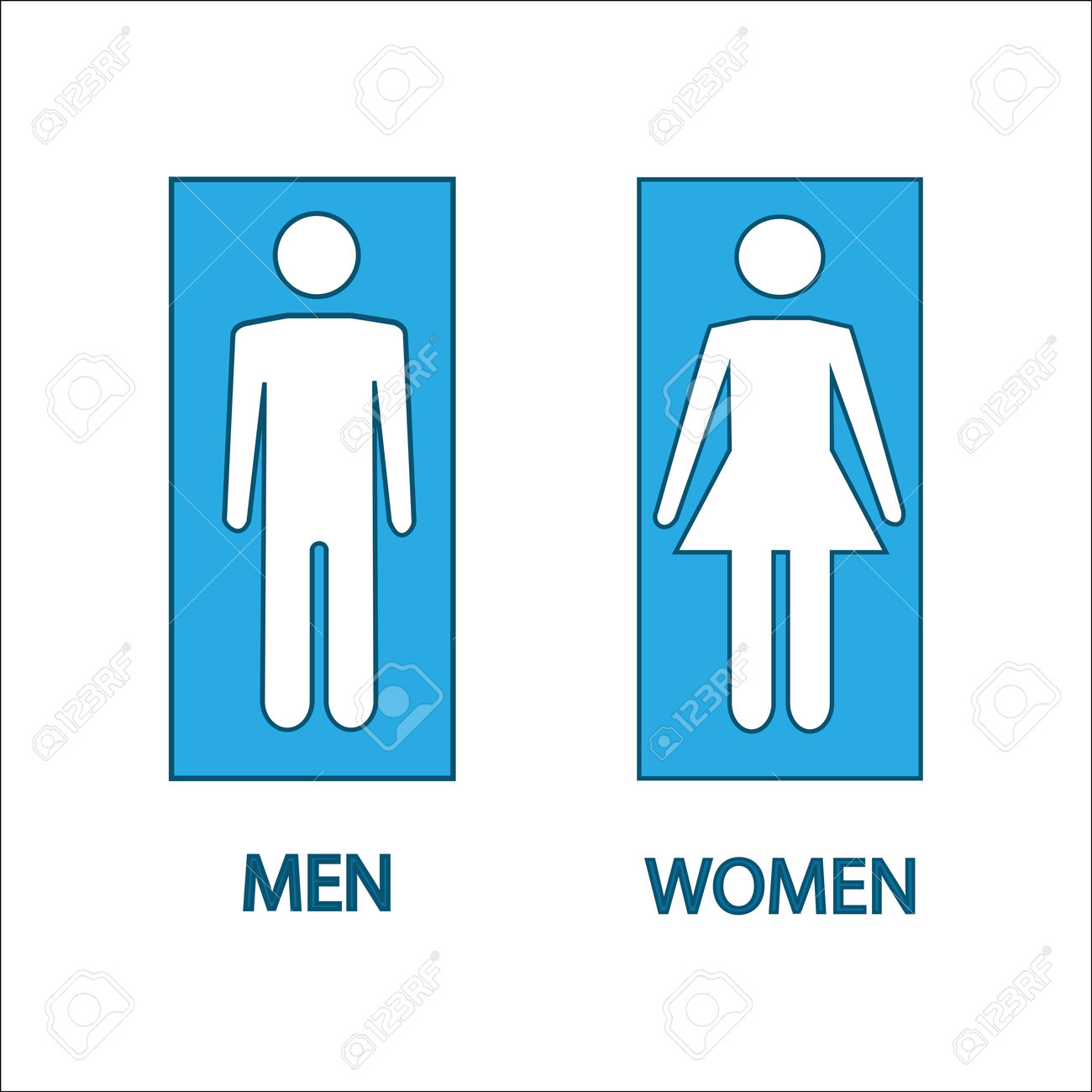 Signe Wc Bleu Silhouette Hommes Et Femmes Icone Dans La Machine A Dents Bleu De L 39 Homme Des Toilettes Et Des Toilettes De Toilette Icone De Toilette