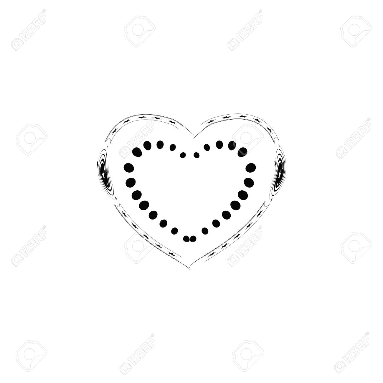 Decorative black heart on white background. Romantic symbol love, passion and wedding. Template for t shirt, apparel, card, poster. Design element of valentine day. Vector illustration - 143708256 Decorative black heart on white background. Romantic symbol love, passion and wedding. Template for t shirt, apparel, card, poster. Design element of valentine day. Vector illustration - 143708256