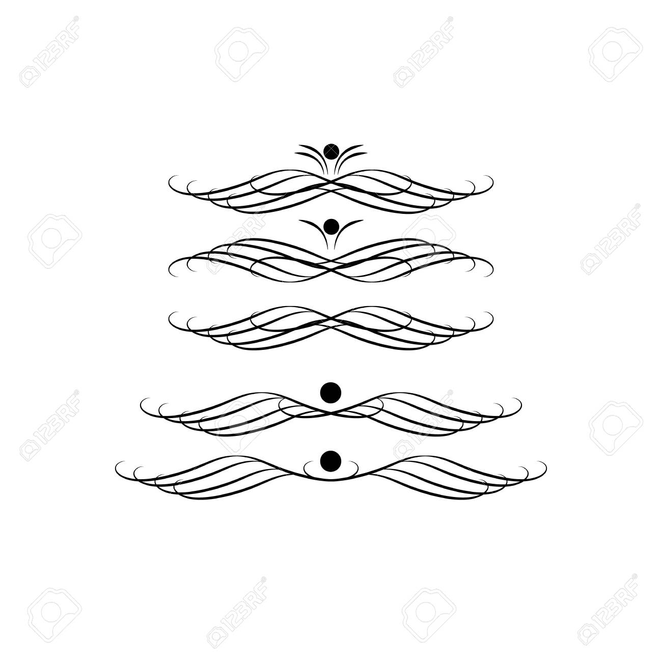 Decorative Swirls Dividers. Elegance Line For Frame, Invitation. Delimiter  Old Text, Calligraphic Swirl Border Ornaments And Vintage Divider. Ornament  Curl, Calligraphy Victorian Lines. Vector Icons Royalty Free SVG, Cliparts,  Vectors, and Stock, image size:1300x1300