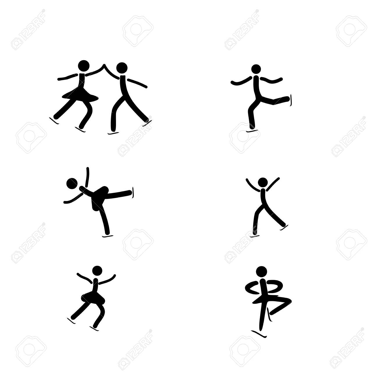 Sports. Figure skating set icon. Silhouette figures skate. Logo professional sports dance on ice. - 150071811 Sports. Figure skating set icon. Silhouette figures skate. Logo professional sports dance on ice. - 150071811