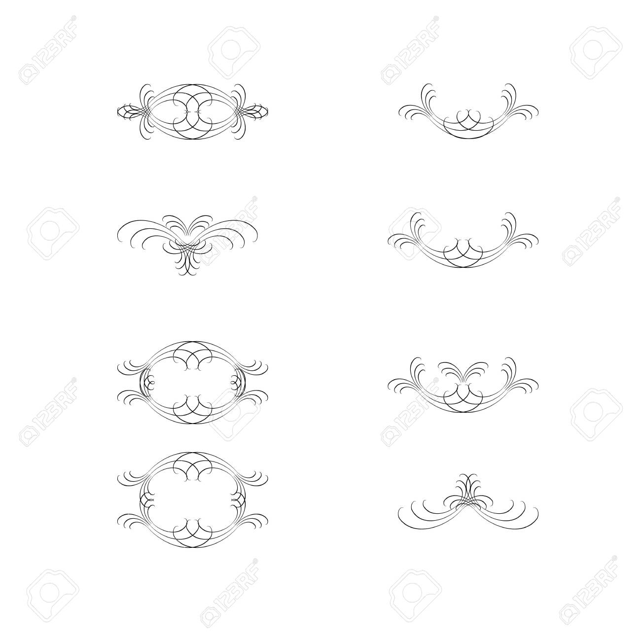 Decorative swirls dividers. Elegance line for frame, invitation. Delimiter old text, calligraphic swirl border ornaments and vintage divider. Ornament curl, calligraphy victorian lines. Vector icons - 149913258 Decorative swirls dividers. Elegance line for frame, invitation. Delimiter old text, calligraphic swirl border ornaments and vintage divider. Ornament curl, calligraphy victorian lines. Vector icons - 149913258