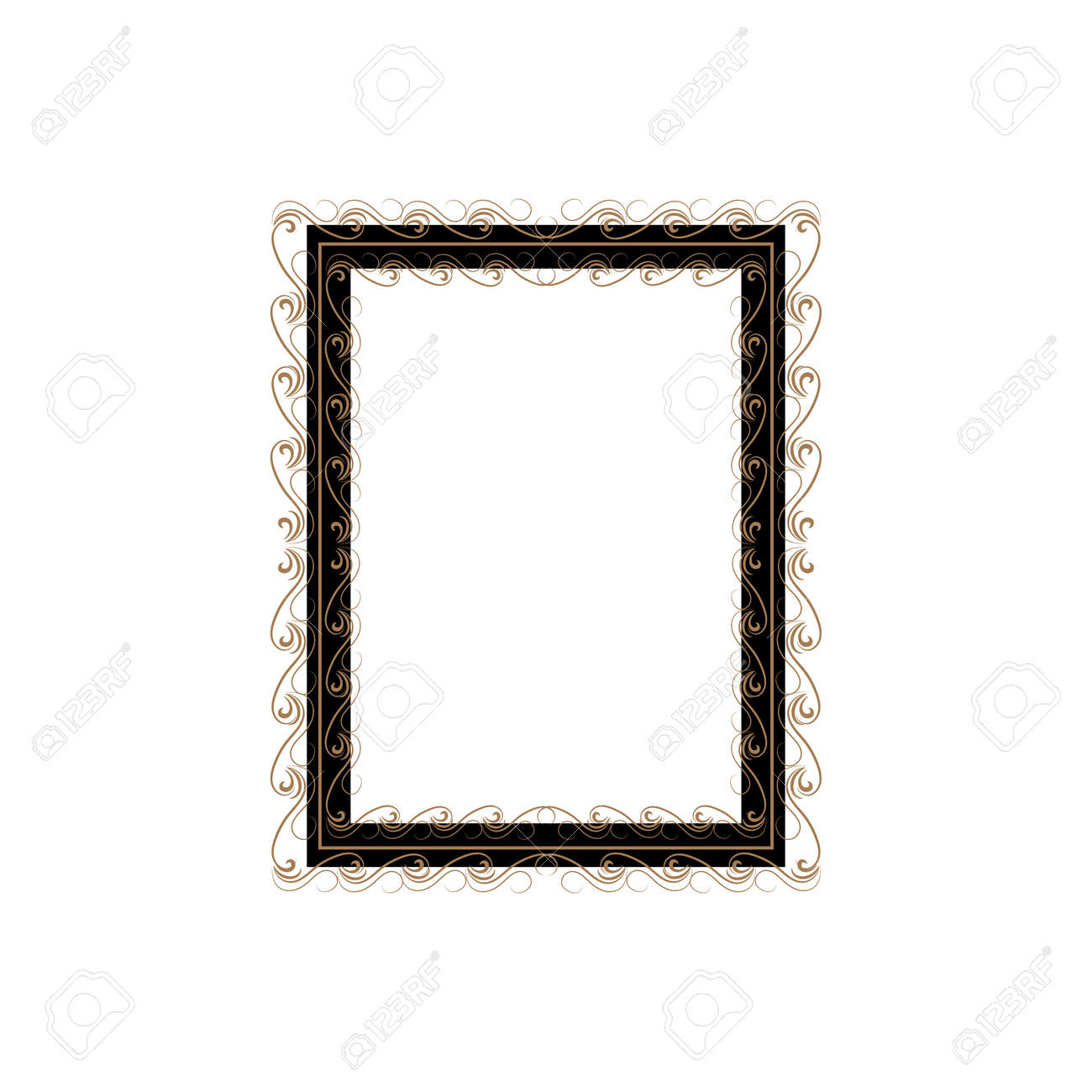 Frame with wavy line for pfoto. Vector. - 160002157 Frame with wavy line for pfoto. Vector. - 160002157