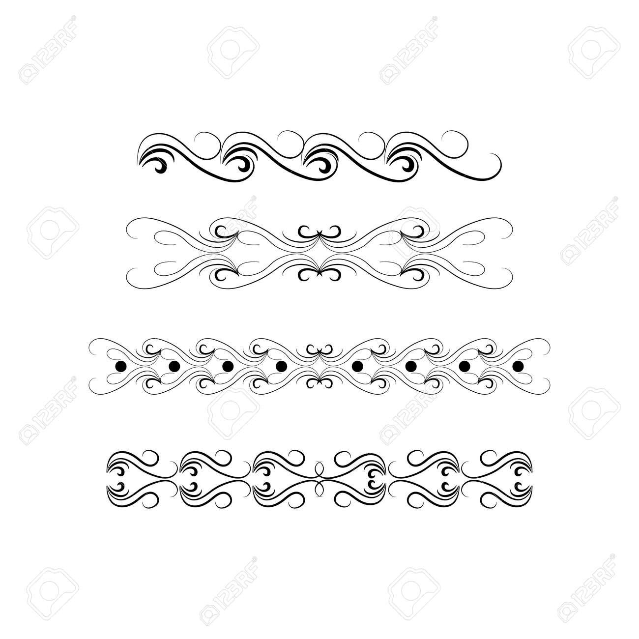 Decorative swirl divider. Elegance line set Vector - 159702354 Decorative swirl divider. Elegance line set Vector - 159702354
