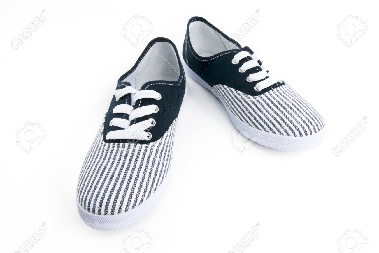 striped canvas shoes