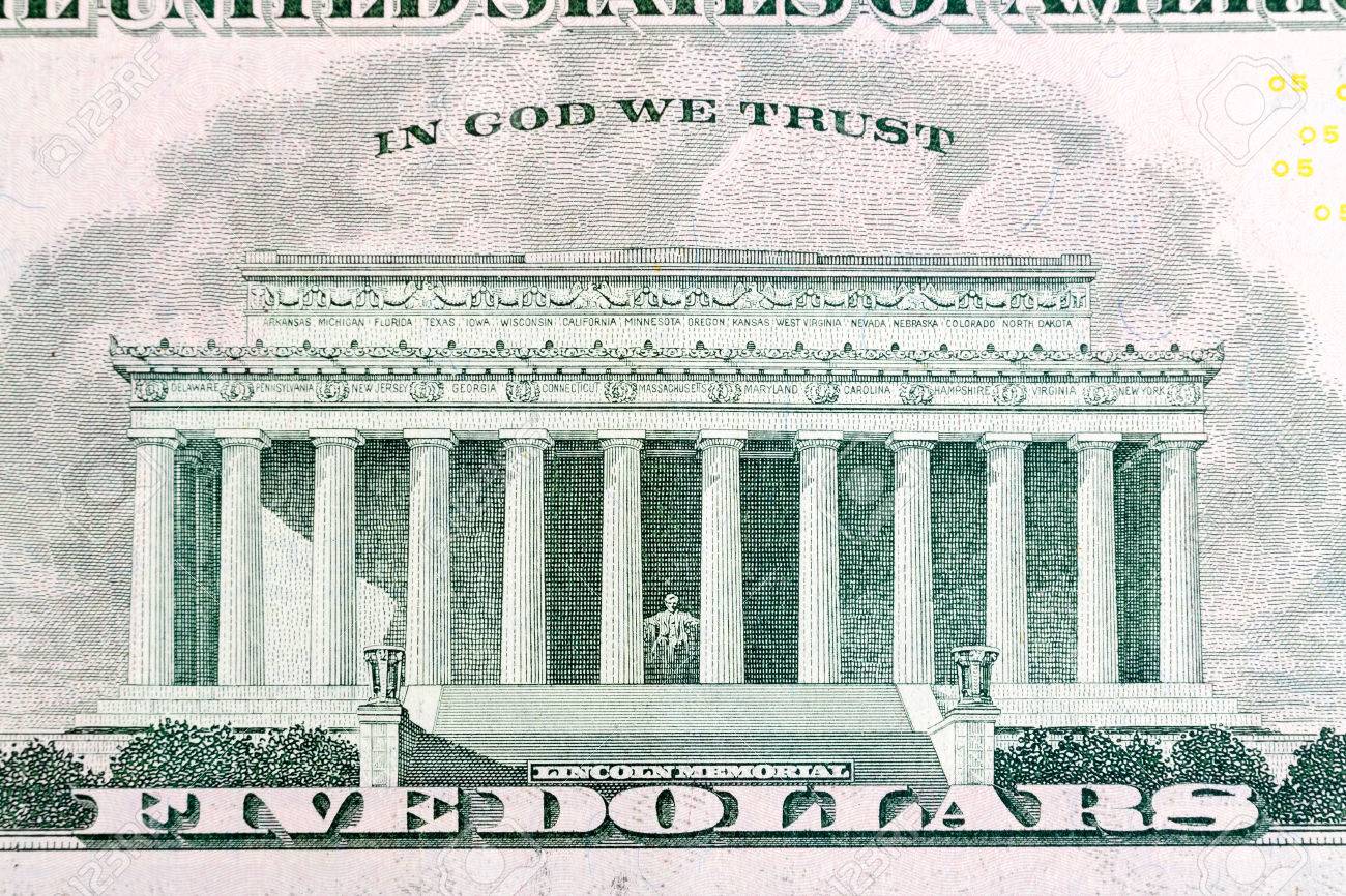 Lincoln Memorial On Five Dollar Bill Stock P O 38833223 Lincoln Memorial On Five Dollar Bill Stock P O 38833223