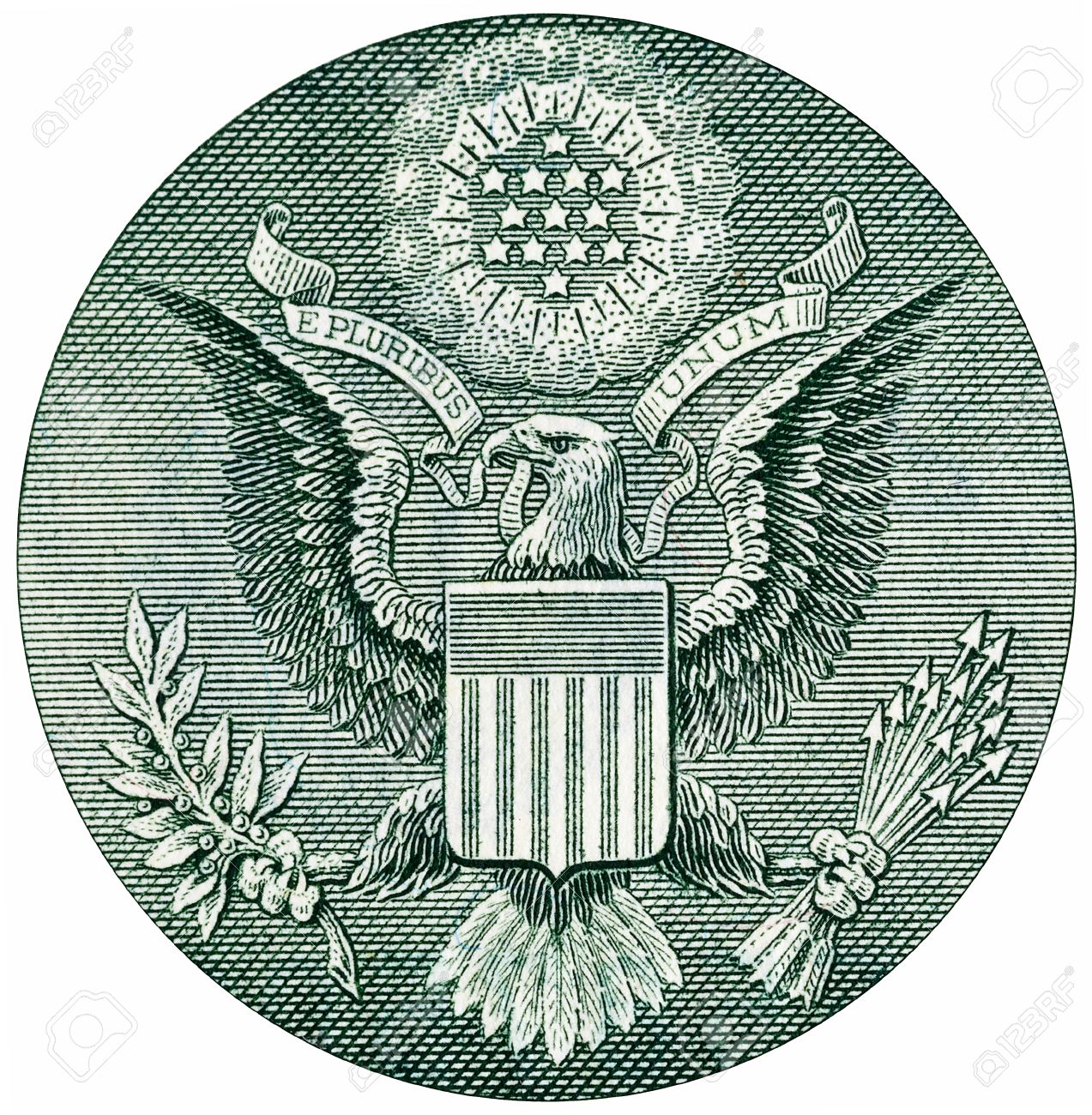 Eagle On $1 U.S. Dollar Bill. 免版權照片，圖片，畫像及圖片庫. Image 51314853