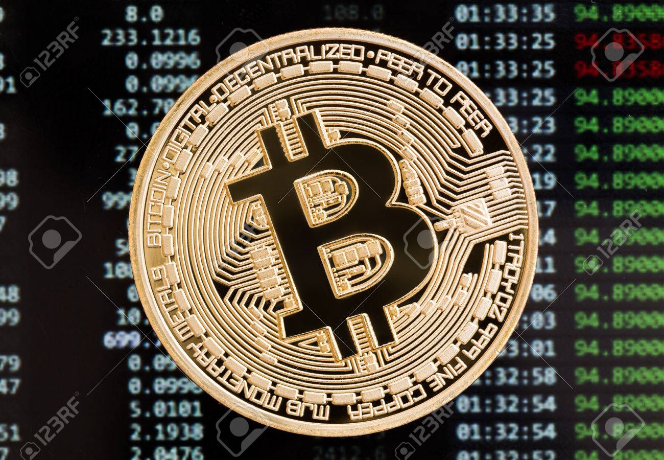 Golden Bitcoin Cryptocurrency Coin On A Circuit Board Background. High  Resolution Photo. Stock Photo, Picture and Royalty Free Image. Image  83814853.