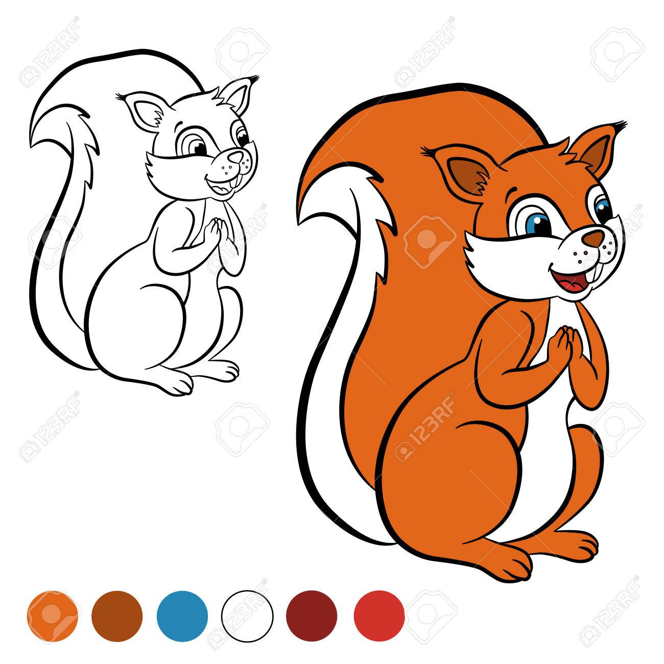Dibujo Para Colorear Color Me Ardilla Pequeños Puestos Ardilla Linda Y Sonrisas Ilustraciones Vectoriales Clip Art Vectorizado Libre De Derechos Image 56471782