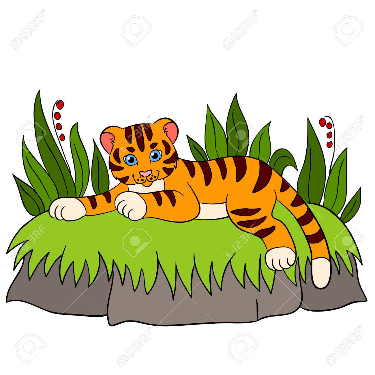 De Dibujos Animados Animales Salvajes Para Niños: Tigre. Pequeño Tigre De Bebé Lindo Pone Y Sonríe. Ilustraciones Svg, Vectoriales, Clip Art Vectorizado Libre De Derechos. Image 58869066. De Dibujos Animados Animales Salvajes Para Niños: Tigre. Pequeño Tigre De Bebé Lindo Pone Y Sonríe. Ilustraciones Svg, Vectoriales, Clip Art Vectorizado Libre De Derechos. Image 58869066.