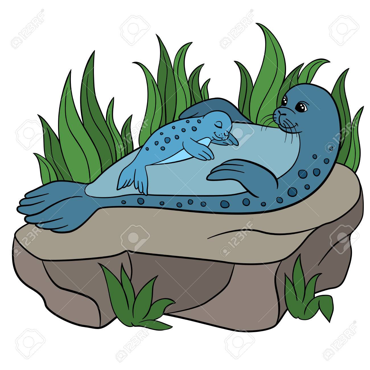 Animales De Dibujos Animados Lobo Marino De La Madre Con Su Bebe Durmiente Lindo En La Roca Ilustraciones Vectoriales Clip Art Vectorizado Libre De Derechos Image Animales De Dibujos Animados Lobo Marino De La Madre Con Su Bebe Durmiente Lindo En La Roca Ilustraciones Vectoriales Clip Art Vectorizado Libre De Derechos Image