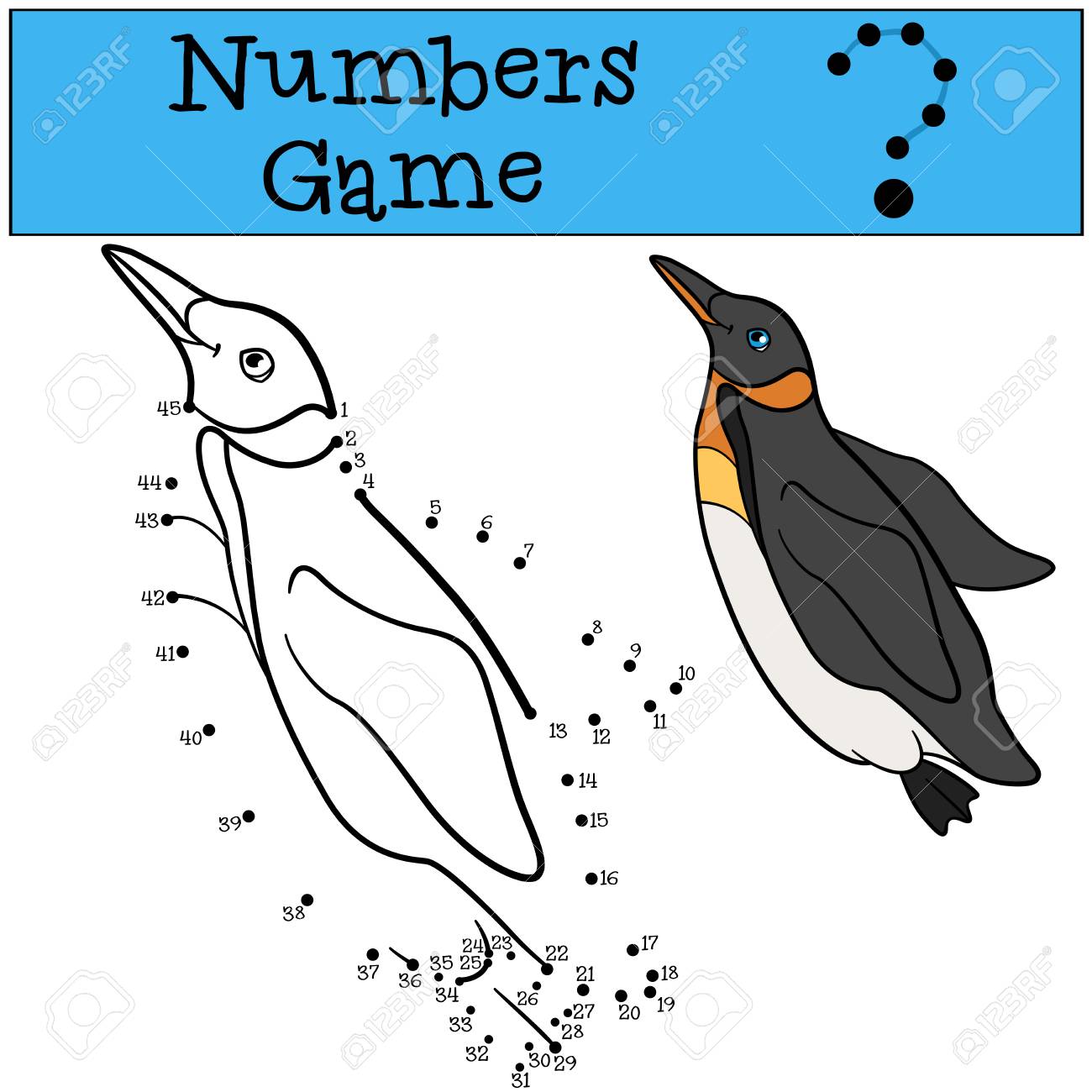 Educational Game Numbers Game Little Cute Penguin Swims And Royalty Free Cliparts Vectors And Stock Illustration Image