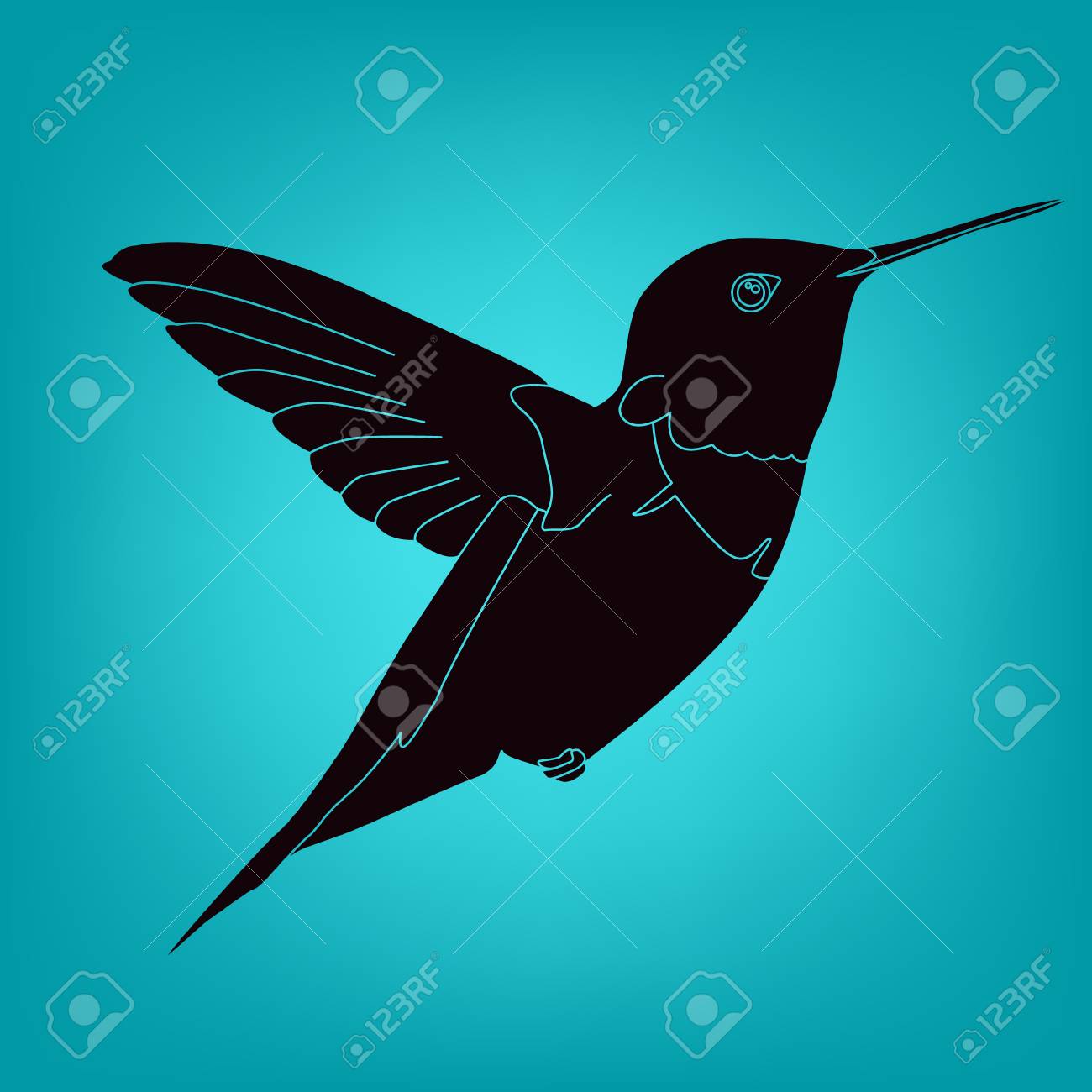 hummingbird vector icon bird simple isolated sign silhouette