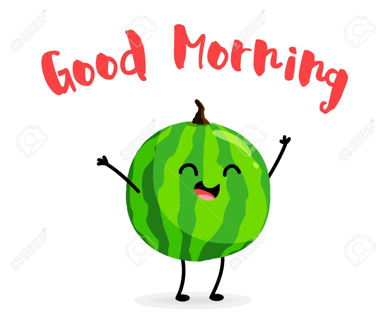 Melancia Feliz Dos Desenhos Animados. Cartão De Bom Dia. Vetor. Ilustraciones Svg, Vectoriales, Clip Art Vectorizado Libre De Derechos. Image 79090967. Melancia Feliz Dos Desenhos Animados. Cartão De Bom Dia. Vetor. Ilustraciones Svg, Vectoriales, Clip Art Vectorizado Libre De Derechos. Image 79090967.