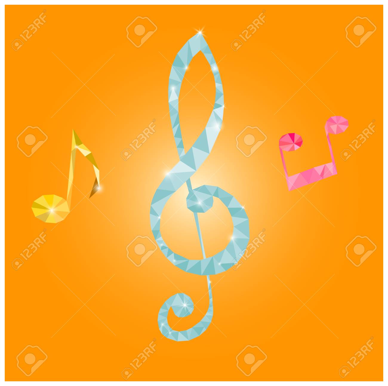 白い背景に分離された折り紙音符のイラスト素材 ベクタ Image 白い背景に分離された折り紙音符のイラスト素材 ベクタ Image