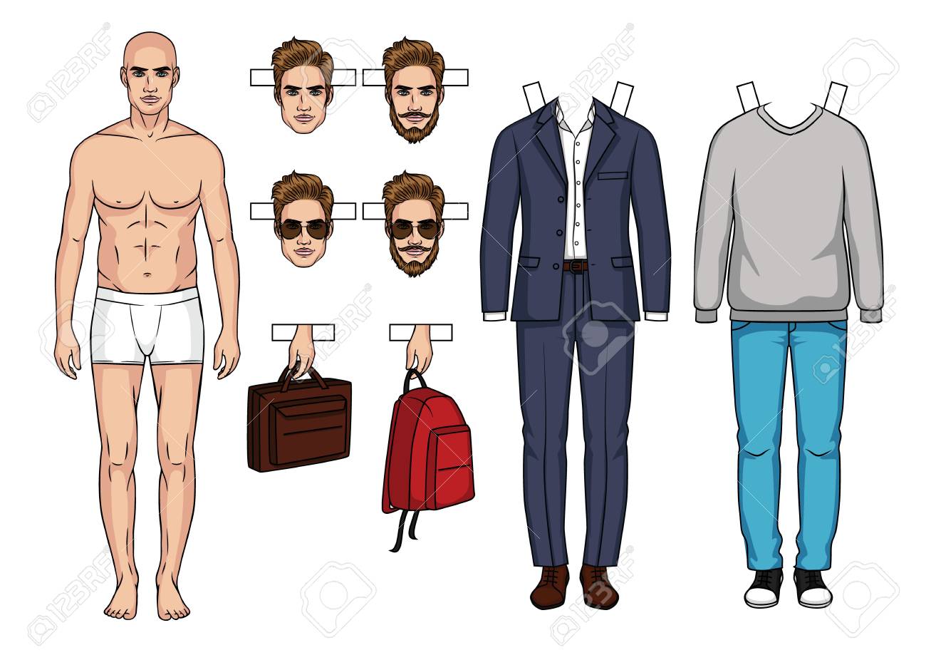 male paper doll