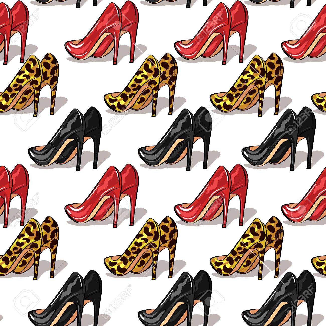 different color heels