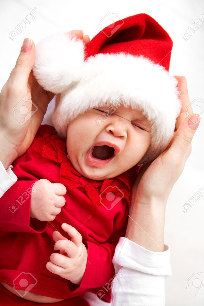 cute baby in santa