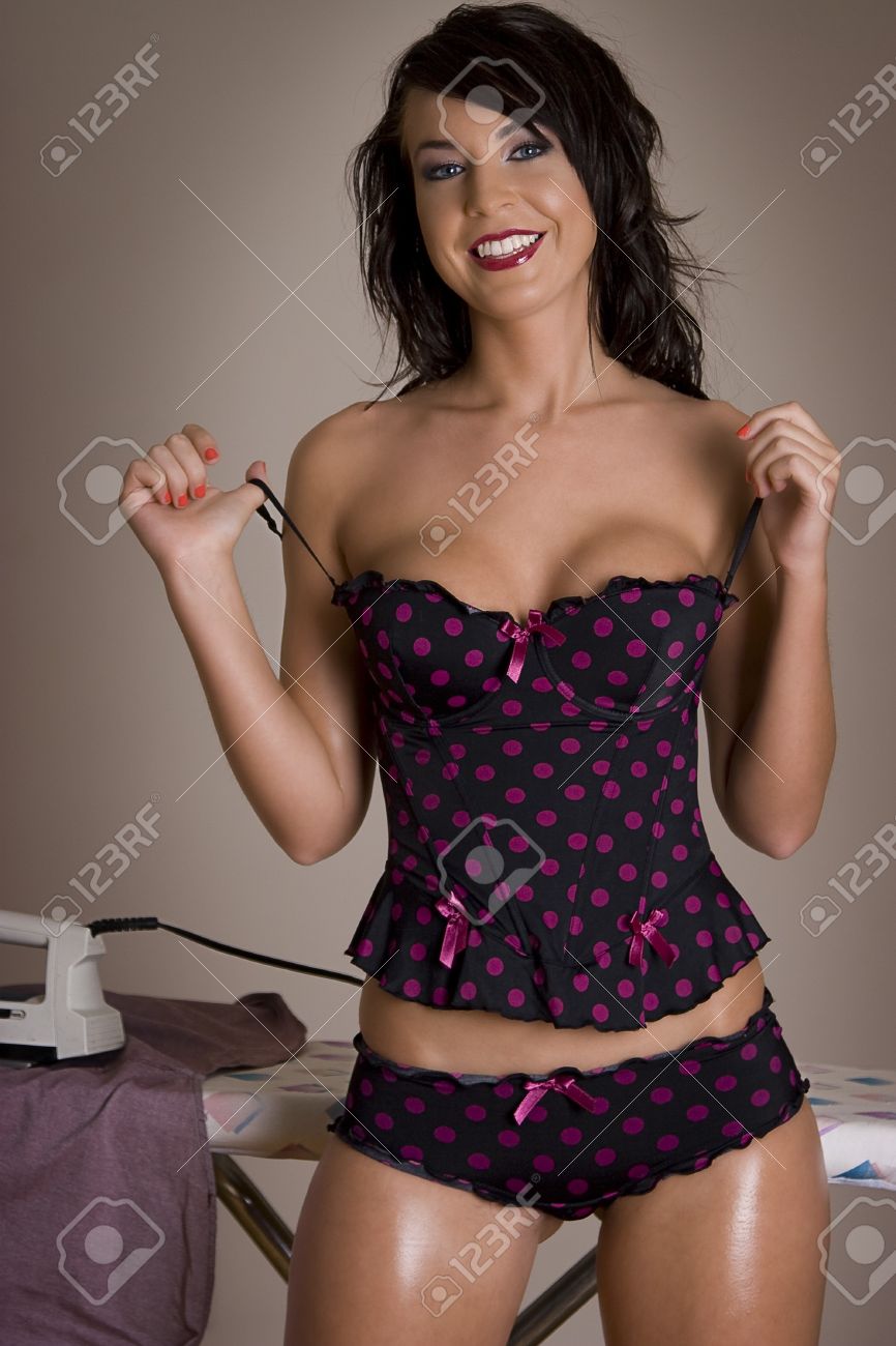 Women Wearing Pokedot Lingerie