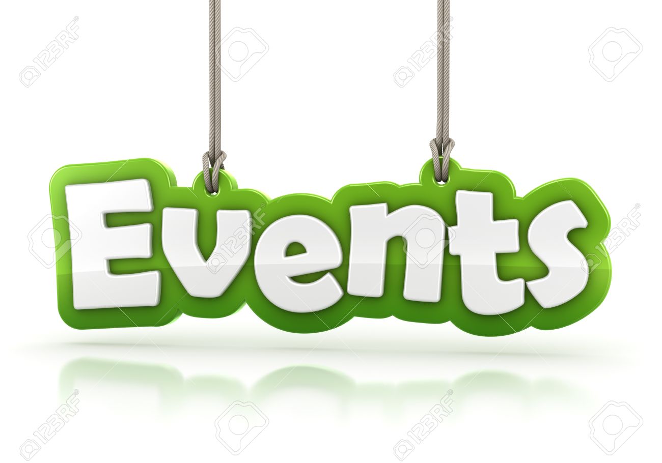 events green word text isolated on white background with clipping
