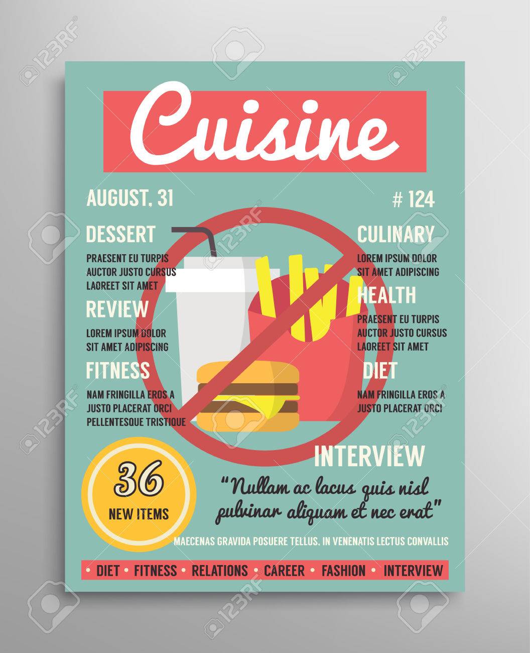 雑誌の表紙のテンプレートです 食品ブログ層 グルメ料理のベクトル図のイラスト素材 ベクタ Image 雑誌の表紙のテンプレートです 食品ブログ層 グルメ料理のベクトル図のイラスト素材 ベクタ Image
