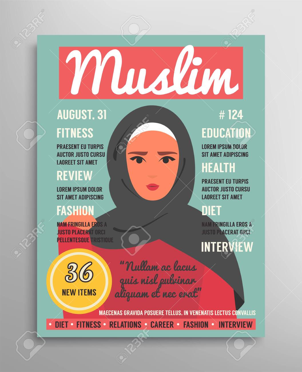 magazine cover template about beauty fashion and health for health magazine cover