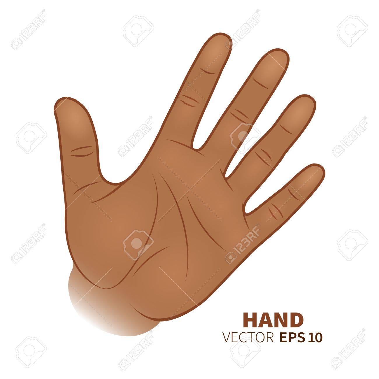 African American Hand Palm Symbol With Five Fingers Isolated Royalty Free Cliparts Vectors And Stock Illustration Image 87522248