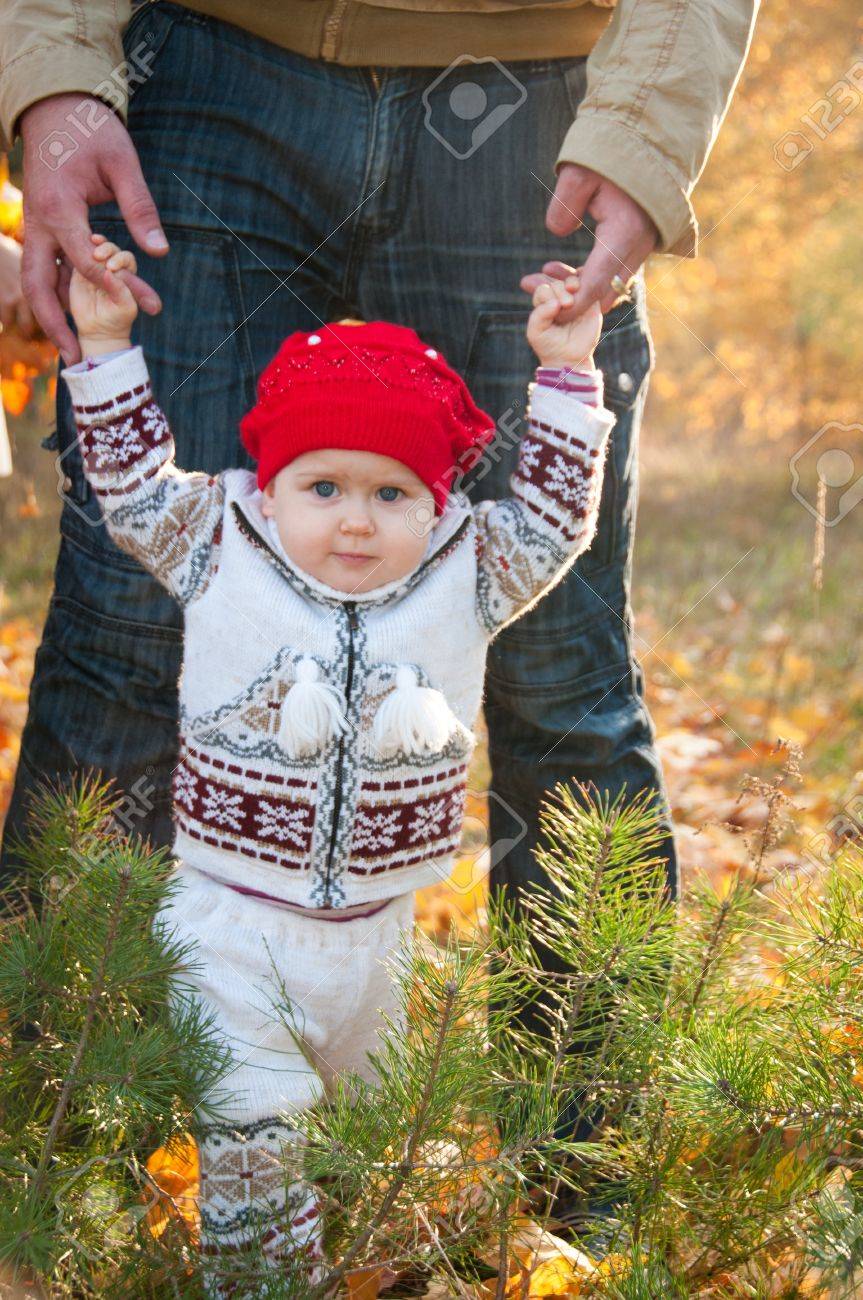 a baby learning to walk
