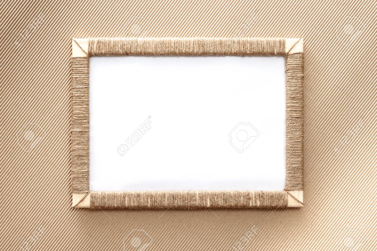 手作りフォト フレーム編みジュート段ボール背景に 平面図 の写真素材 画像素材 Image 5081