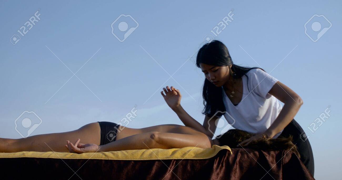 Thai Woman Is Making Massage Using Her