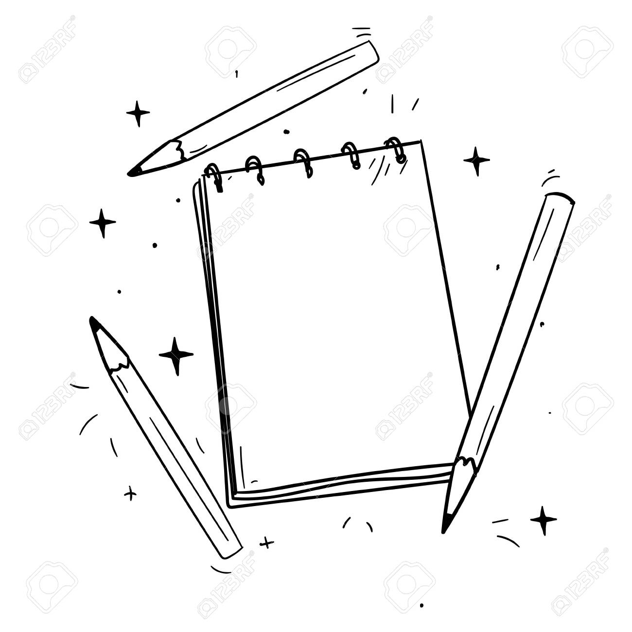 Drawing Pad And Pencils, Vector Pattern For Design Royalty Free SVG,  Cliparts, Vectors, and Stock Illustration. Image 146485776.