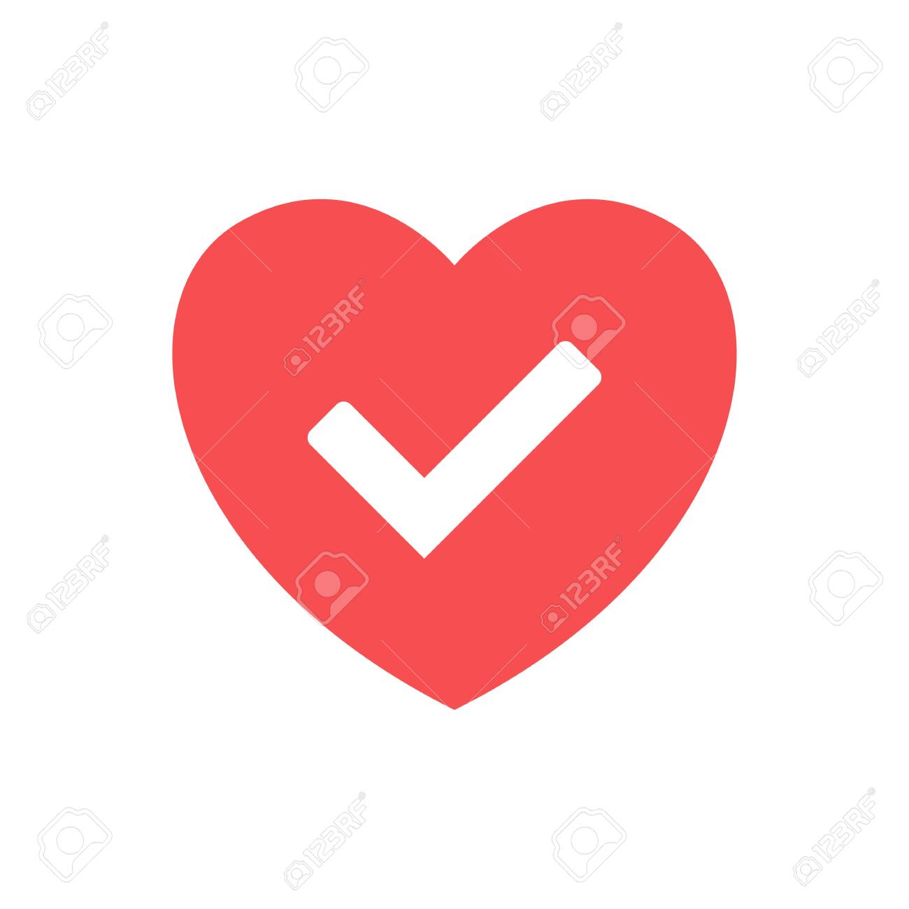 Red Heart Check Vector Icon Of Heart Vector On White Background Royalty Free Cliparts Vectors And Stock Illustration Image 122597324