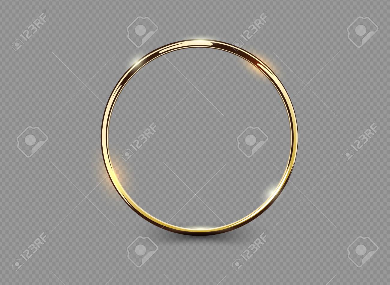 Abstract luxury golden ring on transparent background. Vector light circles spotlight light effect. Gold color round frame - 93865578 Abstract luxury golden ring on transparent background. Vector light circles spotlight light effect. Gold color round frame - 93865578