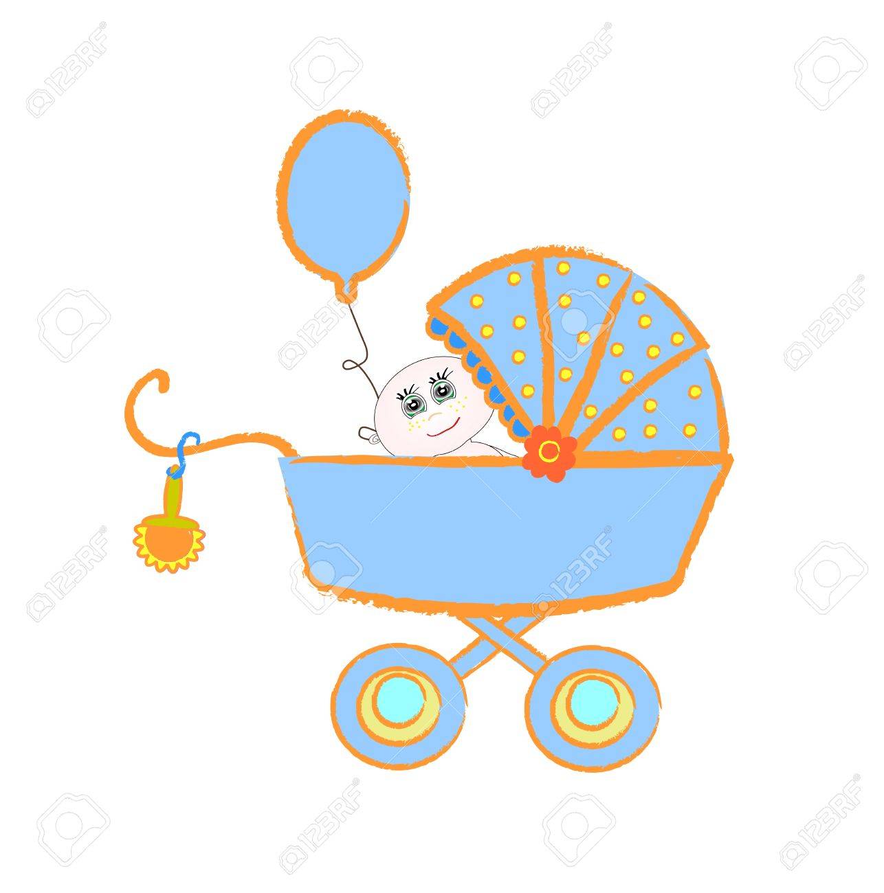 white baby buggy