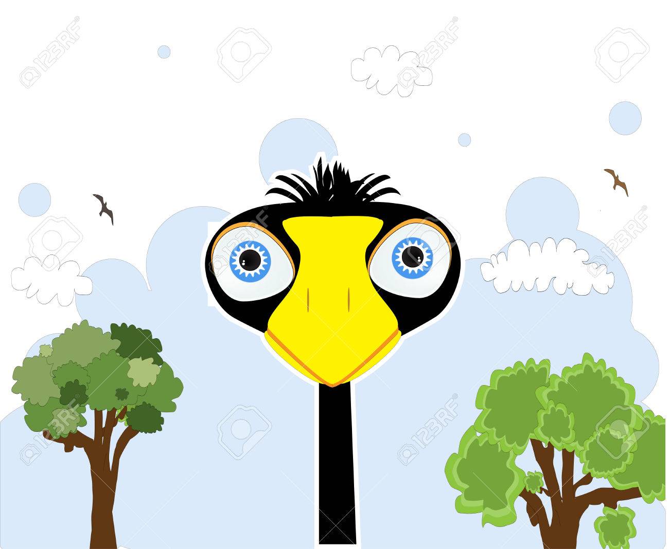 Dessin Animé Oiseau Noir