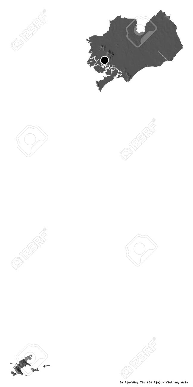 Shape Of Ba Ra A Va C Ng Ta U Province Of Vietnam With Its Capital Isolated On White Background Bilevel Elevation Map 3d Rendering Stock Photo Picture And Royalty Free Image Image