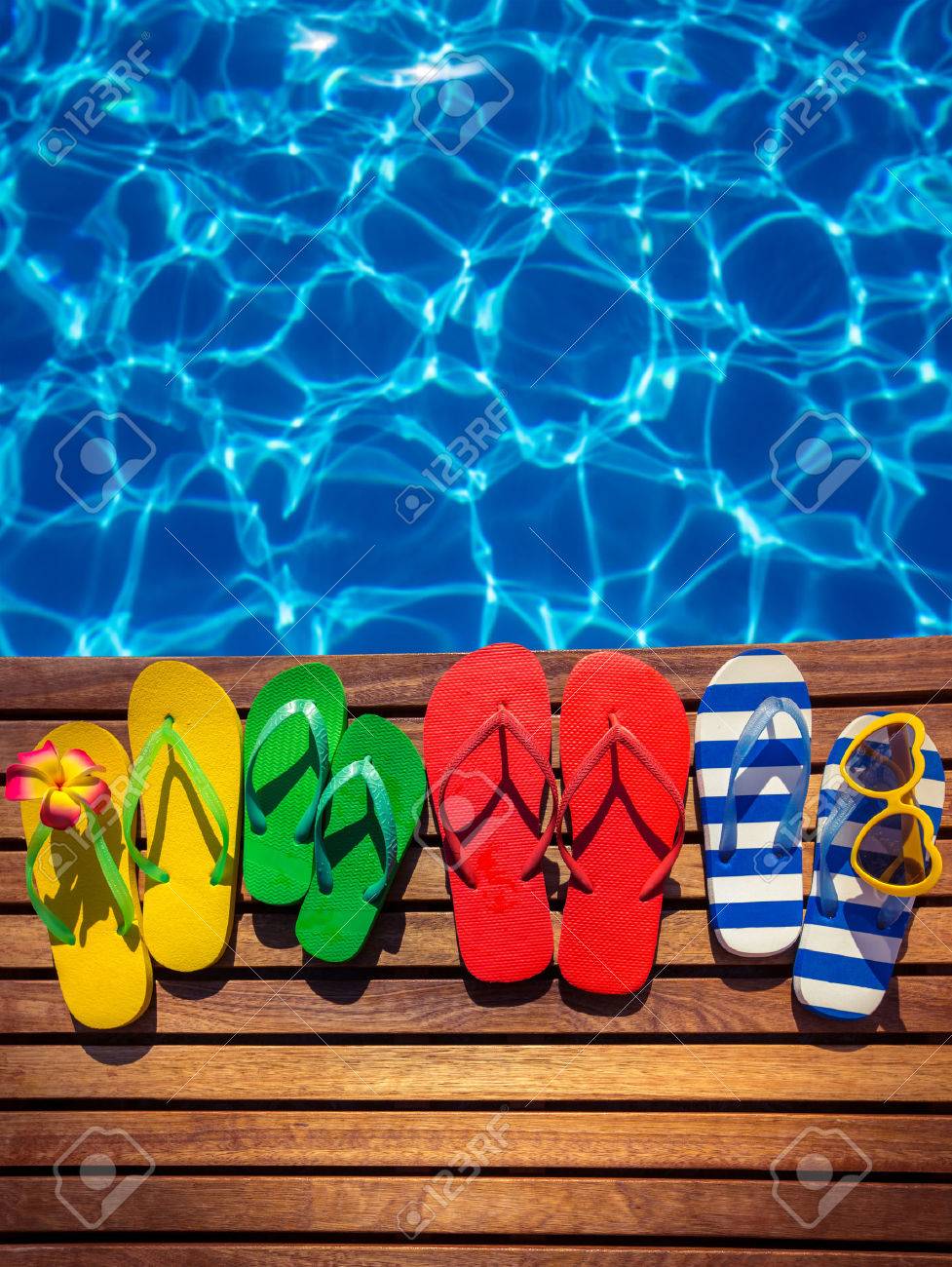 multicolor flip flops