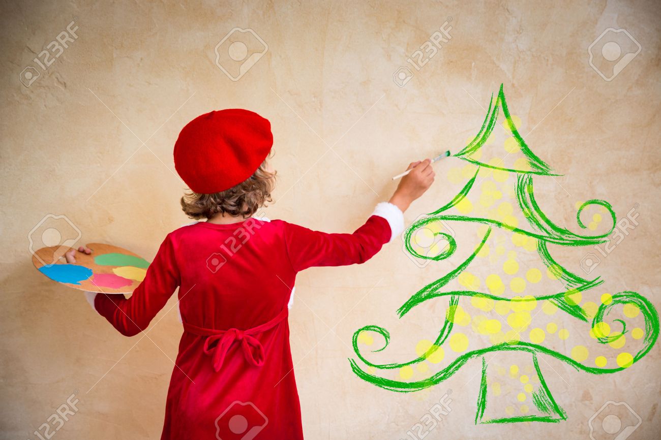 Enfant Peinture Décorations De Noël Kid Jouer à La Maison Xmas