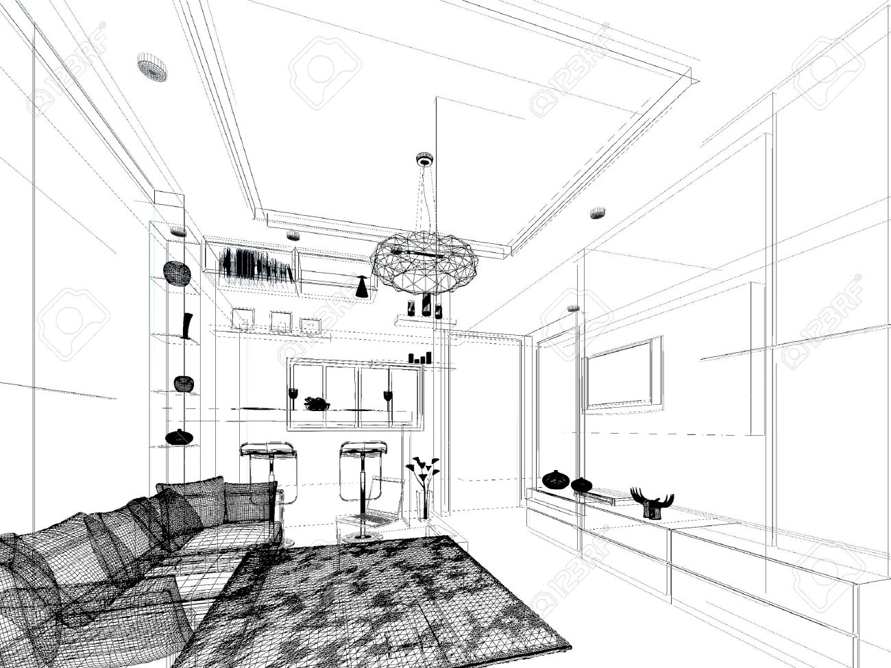 Interior Design Sketches Living Room abstract sketch design of interior living room stock photo Interior Design Sketches Living Room abstract sketch design of interior living room stock photo