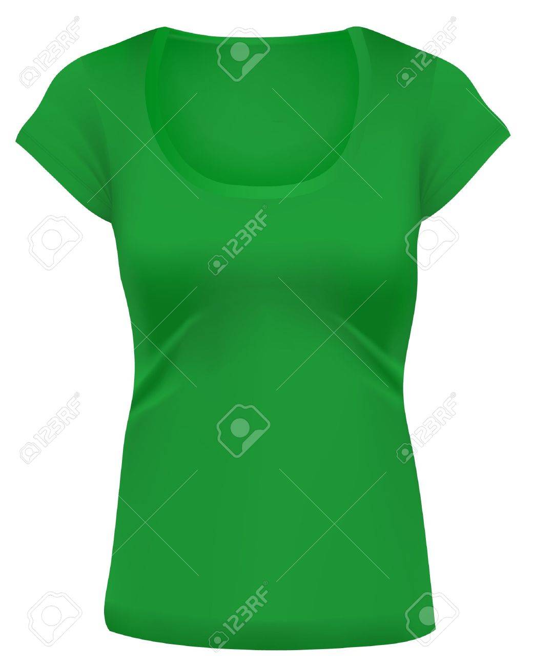 woman white t shirts long cut wide scoop neck design template