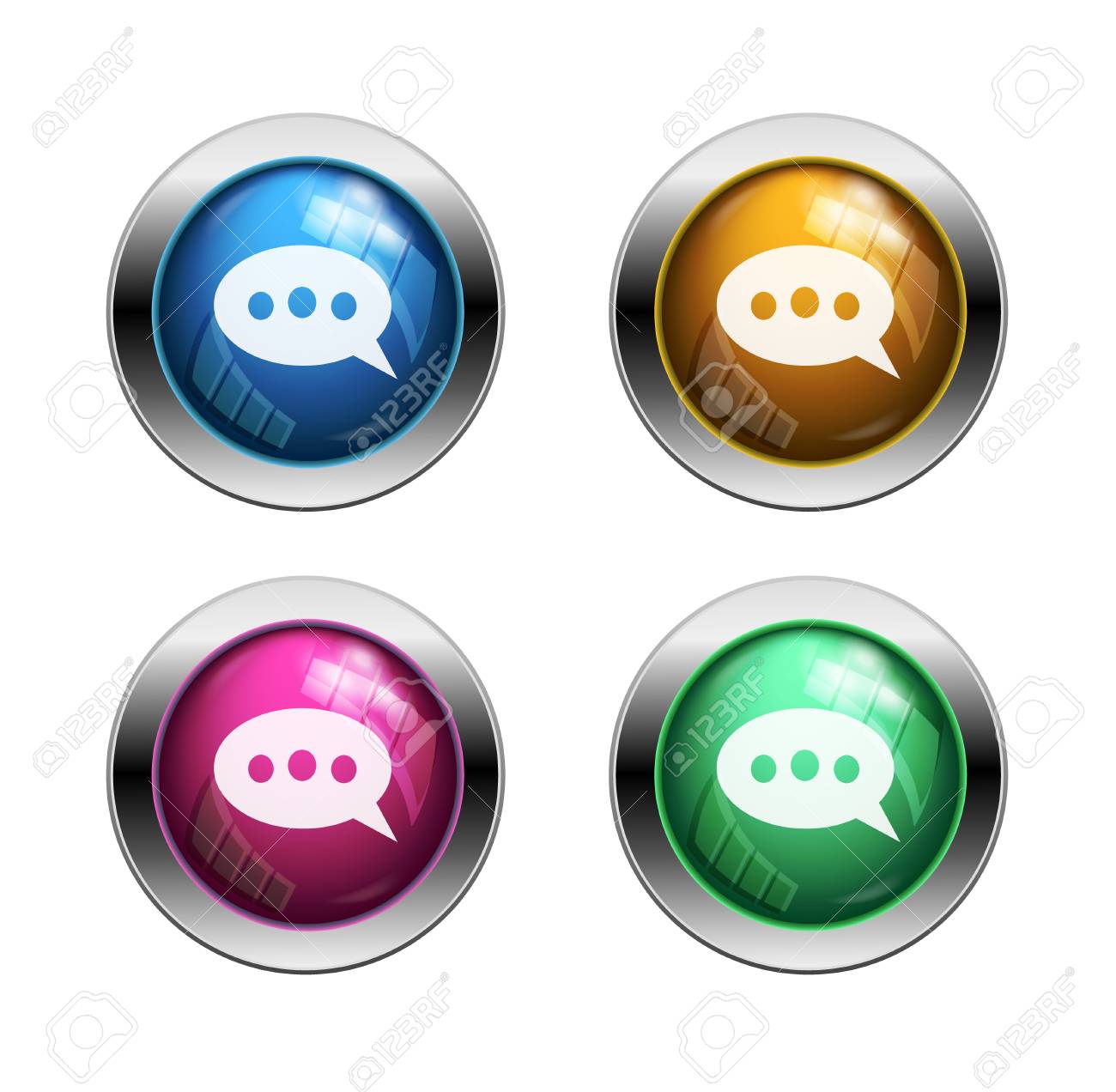 Boutons Chat Discours Blanc Bulle Icône