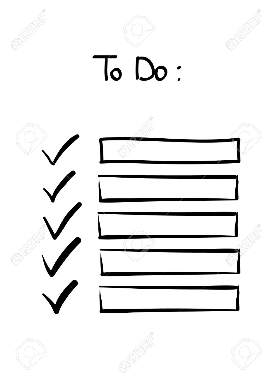 hand drawn doodle to do checklist tick no signs royalty free