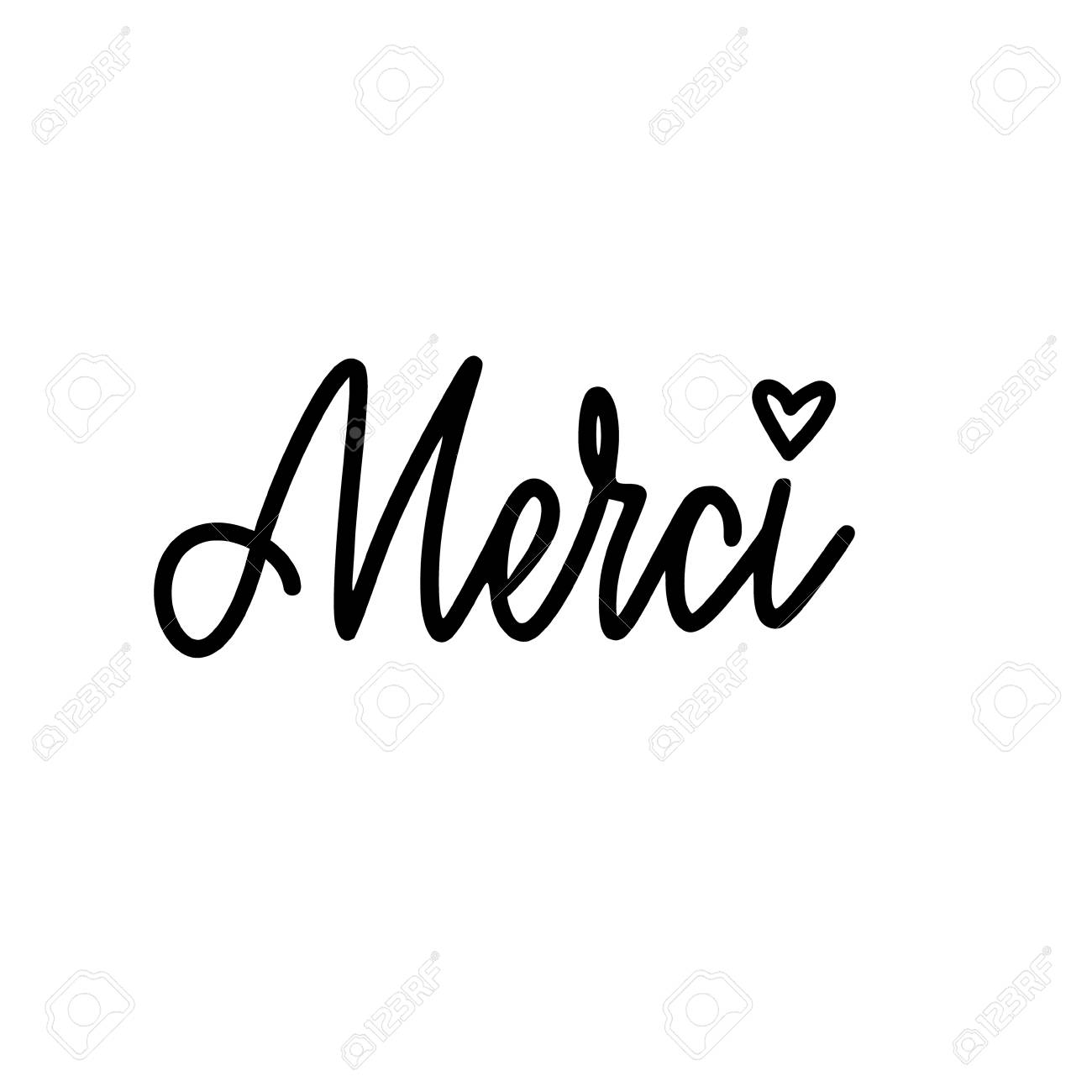 vector calligraphy design thank you in french merci lettering merci design
