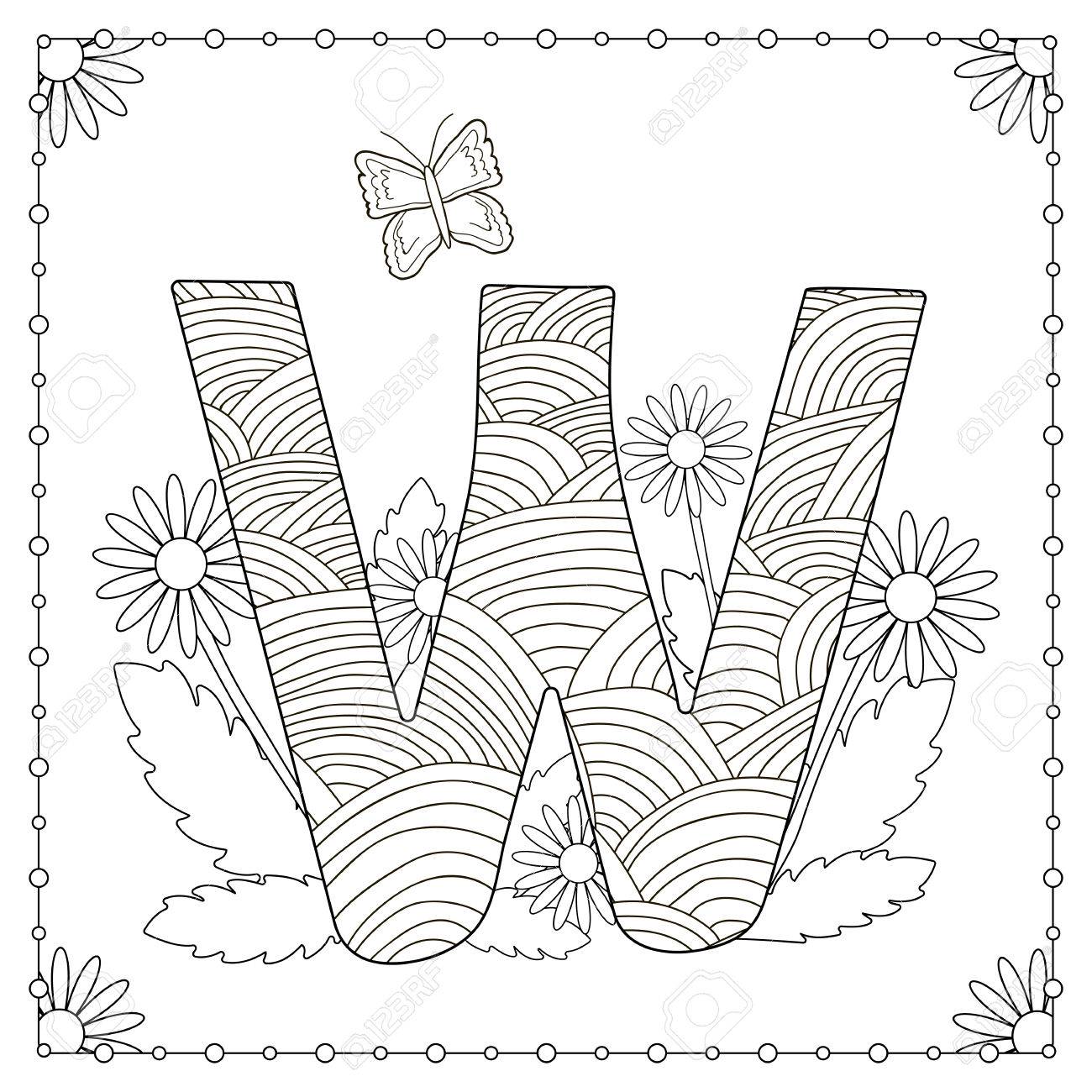 Alphabet Coloring Page Capital Letter W With Flowers Leaves Royalty Free Cliparts Vectors And Stock Illustration Image 78911513 Alphabet Coloring Page Capital Letter W With Flowers Leaves Royalty Free Cliparts Vectors And Stock Illustration Image 78911513