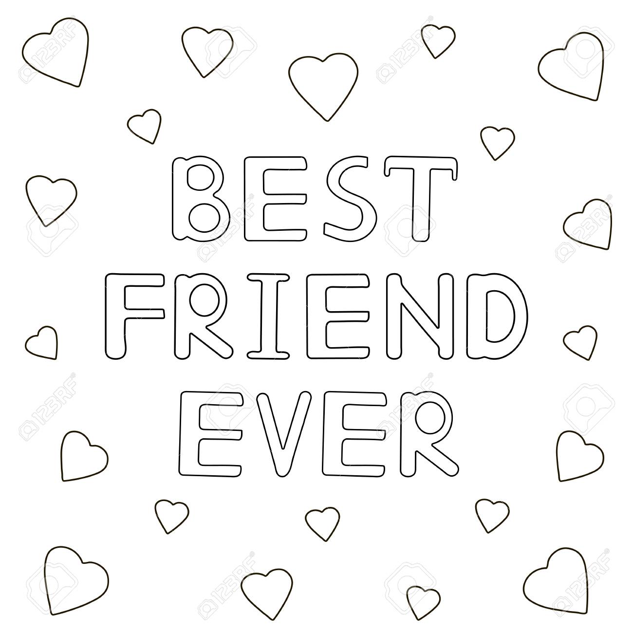 Bester Freund Uberhaupt Hand Gezeichnete Text Mit Herzen Malvorlage Vektor Illustration Lizenzfrei Nutzbare Vektorgrafiken Clip Arts Illustrationen Image 82227322