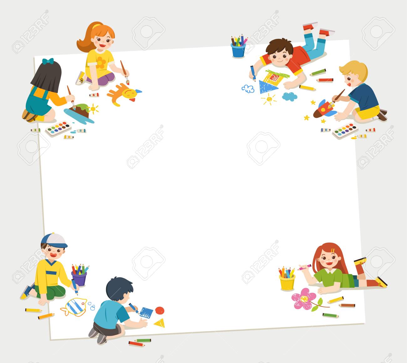 back to school art kids cute children have fun and ready to kids templates