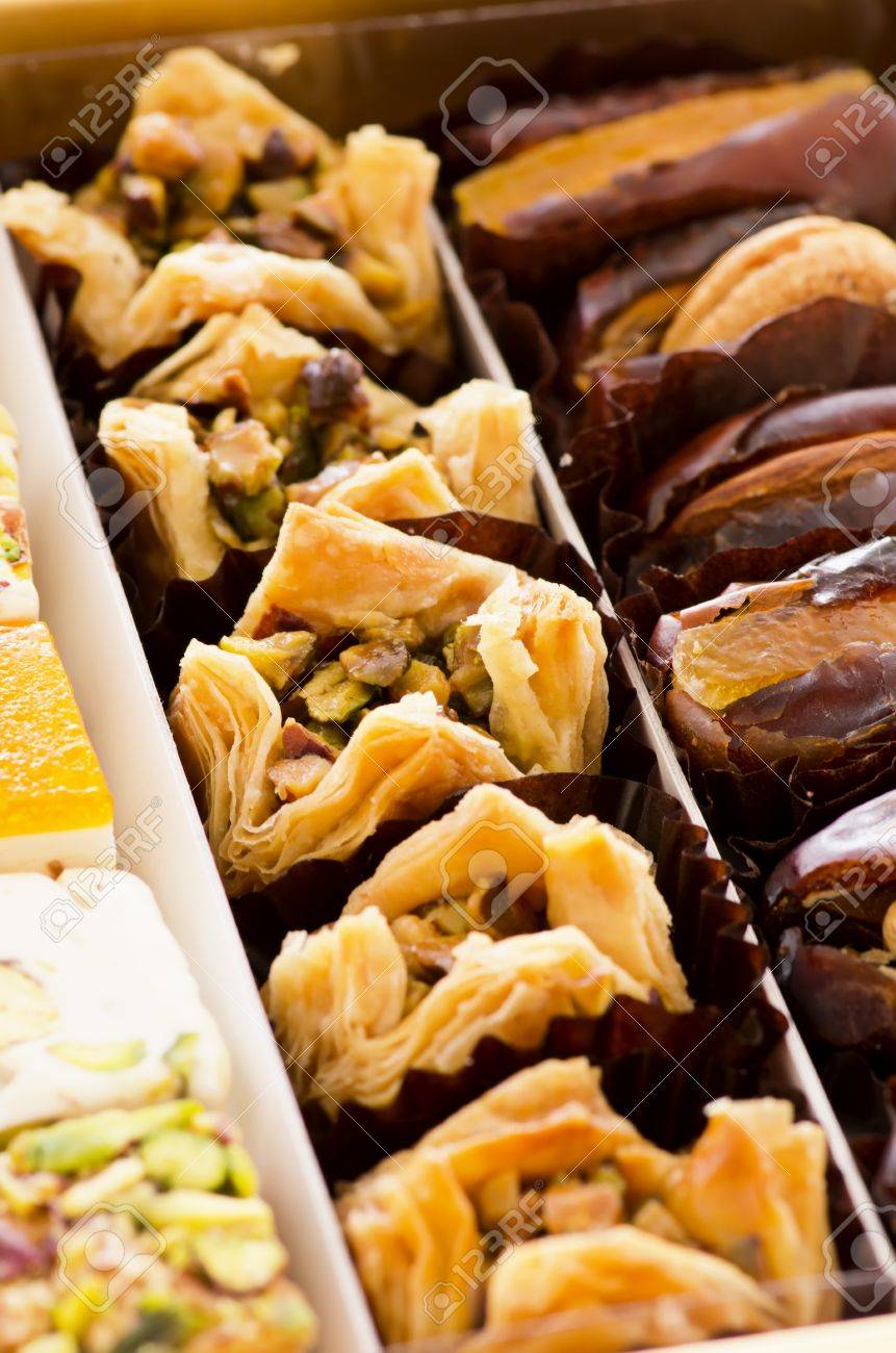 arabian sweets stock photo