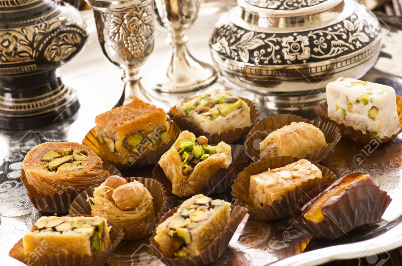 arabian sweets stock photo