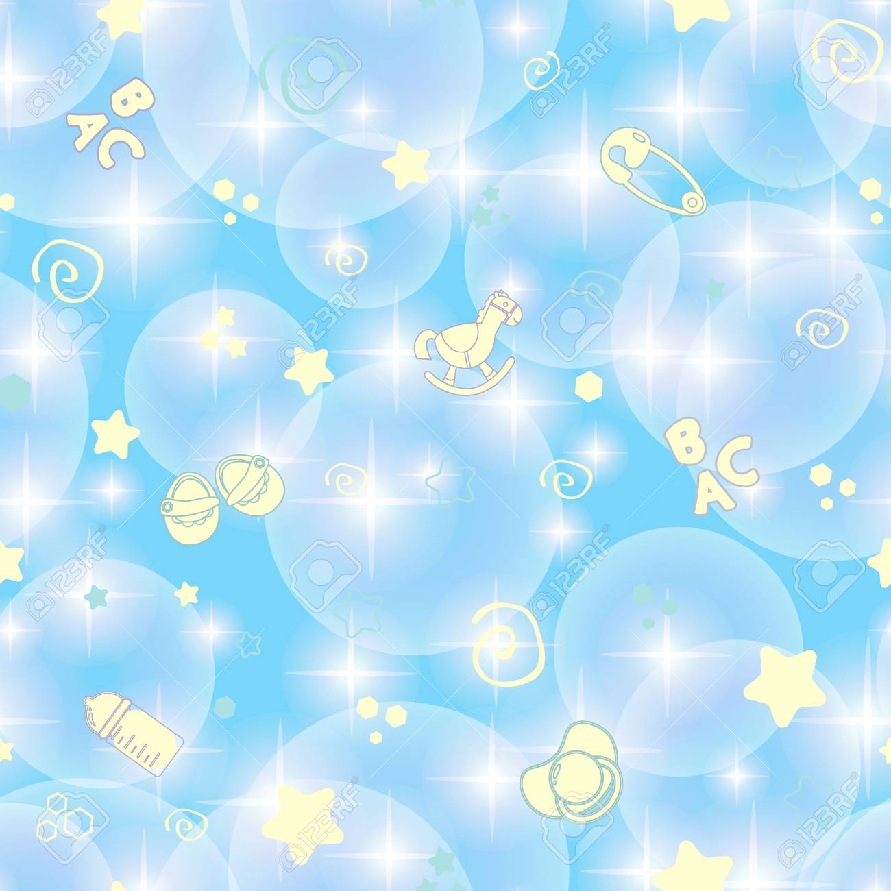 seamless blue baby background for baby shower royalty free cliparts